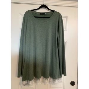 Flowing Lace-lined Long Sleeve Top